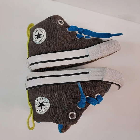 Converse All-Star Chuck Taylor Gray with Blue Laces Infant Size 4 - Picture 5 of 10